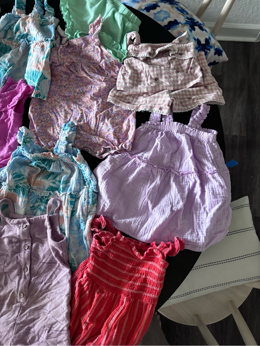 Cat & Jack Girls' Pink, Purple & Mint Assorted Cotton Rompers and Tops - Picture 3 of 5